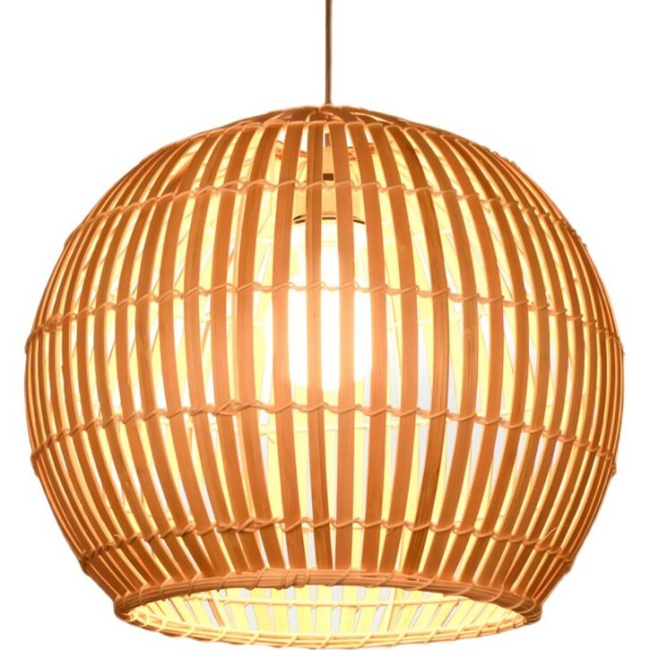 Plafonnier en bambou boule naturel minimaliste et élégant WAKI
