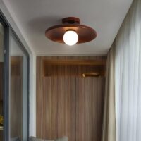 Plafonnier en bois rond minimaliste et nordique NIRA