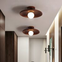 Plafonnier en bois rond minimaliste et nordique NIRA