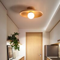 Plafonnier en bois rond minimaliste et nordique NIRA
