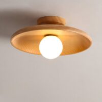 Plafonnier en bois rond minimaliste et nordique NIRA