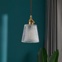 Plafonnier en cristal de verre et laiton chic OPTAMUM