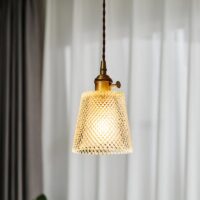 Plafonnier en cristal de verre et laiton chic OPTAMUM