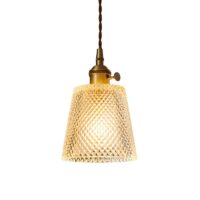 Plafonnier en cristal de verre et laiton chic OPTAMUM