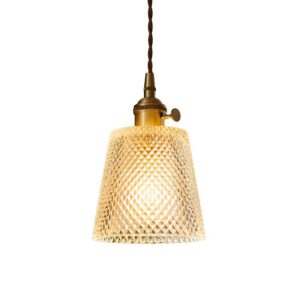 Plafonnier en cristal de verre et laiton chic OPTAMUM