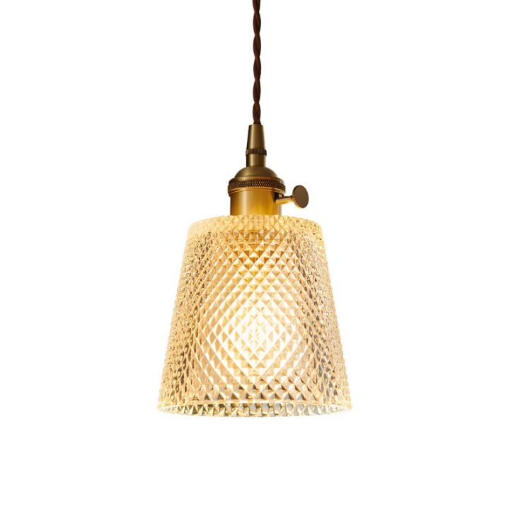 Plafonnier en cristal de verre et laiton chic OPTAMUM
