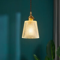 Plafonnier en cristal de verre et laiton chic OPTAMUM