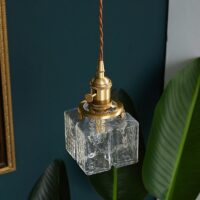 Plafonnier en laiton et verre blanc rétro art déco EBONIE