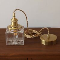 Plafonnier en laiton et verre blanc rétro art déco EBONIE