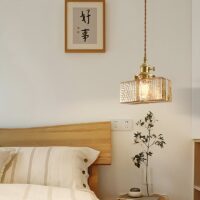 Plafonnier en laiton et verre blanc rétro art déco EBONIE