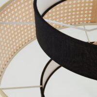 Plafonnier en rotin et tissu style japonais Wabi-sabi ZIONGI