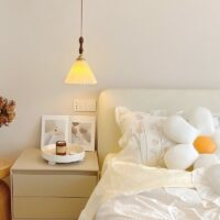 Plafonnier en tissu plissé vintage authentique KARL