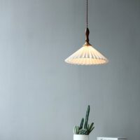 Plafonnier en tissu plissé vintage authentique KARL