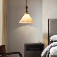 Plafonnier en tissu plissé vintage authentique KARL