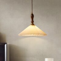 Plafonnier en tissu plissé vintage authentique KARL