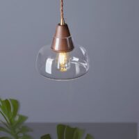 Plafonnier en verre et bois minimaliste style nordique ABAS