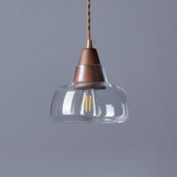 Plafonnier en verre et bois minimaliste style nordique ABAS