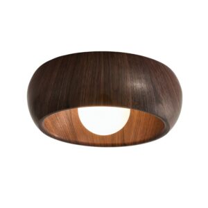 Plafonnier entrée rond effet bois minimaliste et nordique KALI