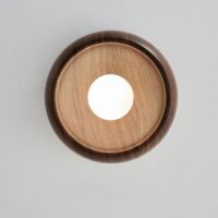 Plafonnier entrée rond effet bois minimaliste et nordique KALI