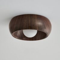 Plafonnier entrée rond effet bois minimaliste et nordique KALI