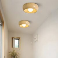 Plafonnier entrée rond effet bois minimaliste et nordique KALI