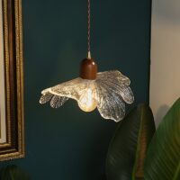 Plafonnier feuille suspendu en verre style vintage OPTANUM