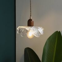 Plafonnier feuille suspendu en verre style vintage OPTANUM