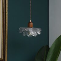 Plafonnier feuille suspendu en verre style vintage OPTANUM