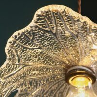 Plafonnier feuille suspendu en verre style vintage OPTANUM