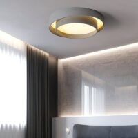 Plafonnier gris pour WC design scandinave deux niveaux VOLTEX