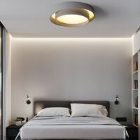 Plafonnier gris pour WC design scandinave deux niveaux VOLTEX