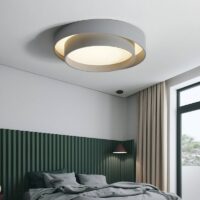 Plafonnier gris pour WC design scandinave deux niveaux VOLTEX