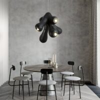Plafonnier japonais effet ciment abstrait et naturel CHMIL