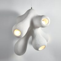 Plafonnier japonais effet ciment abstrait et naturel CHMIL