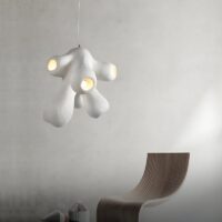 Plafonnier japonais effet ciment abstrait et naturel CHMIL