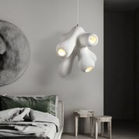 Plafonnier japonais effet ciment abstrait et naturel CHMIL