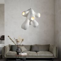 Plafonnier japonais effet ciment abstrait et naturel CHMIL