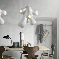 Plafonnier japonais effet ciment abstrait et naturel CHMIL