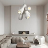 Plafonnier japonais effet ciment abstrait et naturel CHMIL