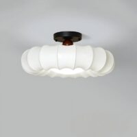 Plafonnier japonais rond en tissu wabi-sabi KOBU
