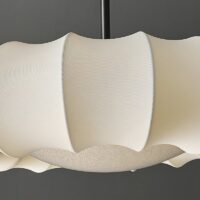 Plafonnier japonais rond en tissu wabi-sabi KOBU