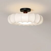 Plafonnier japonais rond en tissu wabi-sabi KOBU