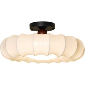 Plafonnier japonais rond en tissu wabi-sabi KOBU