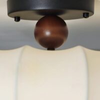 Plafonnier japonais rond en tissu wabi-sabi KOBU