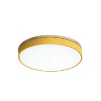 Plafonnier jaune rond plat LED tricolore pour chambre