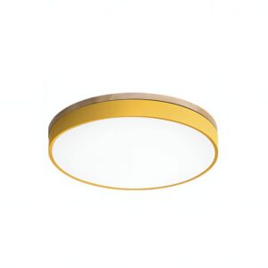 Plafonnier jaune rond plat LED tricolore pour chambre