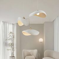Plafonnier moderne blanc abstrait et suspendu ALMA
