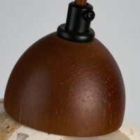 Plafonnier naturel suspendu design effet pierre boule RONEO