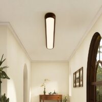 Plafonnier néon LED effet bois long et minimaliste UMPLE