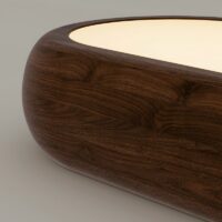 Plafonnier néon LED effet bois long et minimaliste UMPLE